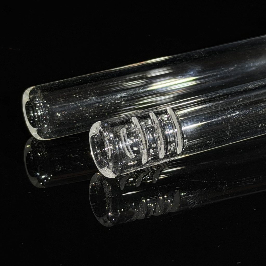 open bottom natural perc downstem and a diffused 6 slit downstem.