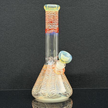 9″ Color Rake Beaker Bong All Pipes and Accessories Tako Glass 9" Color Rake Beaker Bong