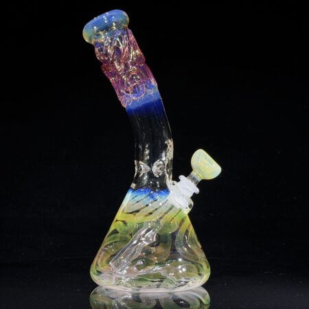 11″ Fume Squiggle Bent Neck Beaker Bong All Pipes and Accessories Tako Glass 11" Fume Squiggle Bent Neck Beaker Bong